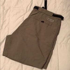 {Columbia} green shorts with clip